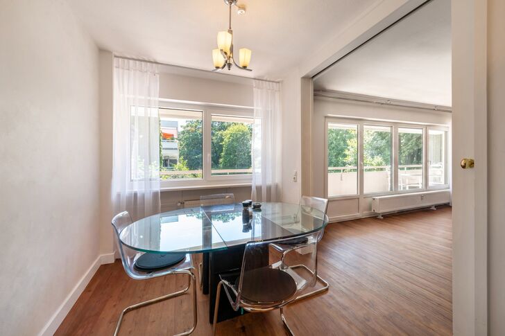 Dining area connected to the living room