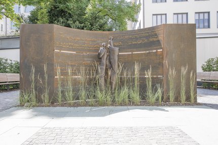 Sculpture in the courtyard