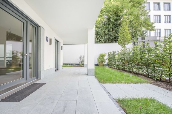 Private garden with surrounding terrace
