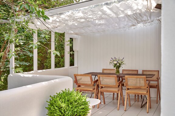 Covered outdoor seating