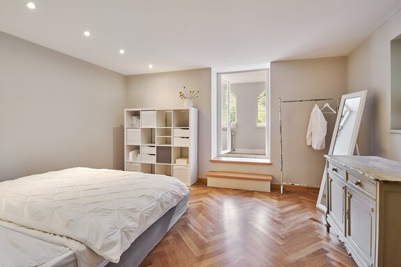 A total of three bedrooms