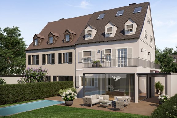 Modern extension with glass fronts