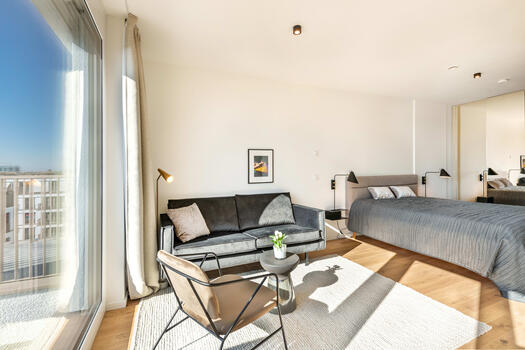 Bed in cozy alcove