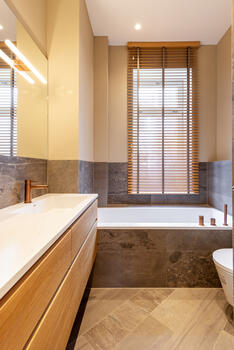 Classy bathroom with rose gold details