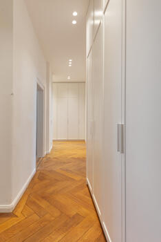 Hallway with built-in wardrobes