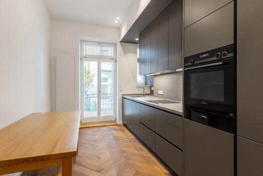 Stylish carpenter kitchen with brand appliances