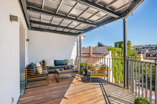 Balcony terrace with far view