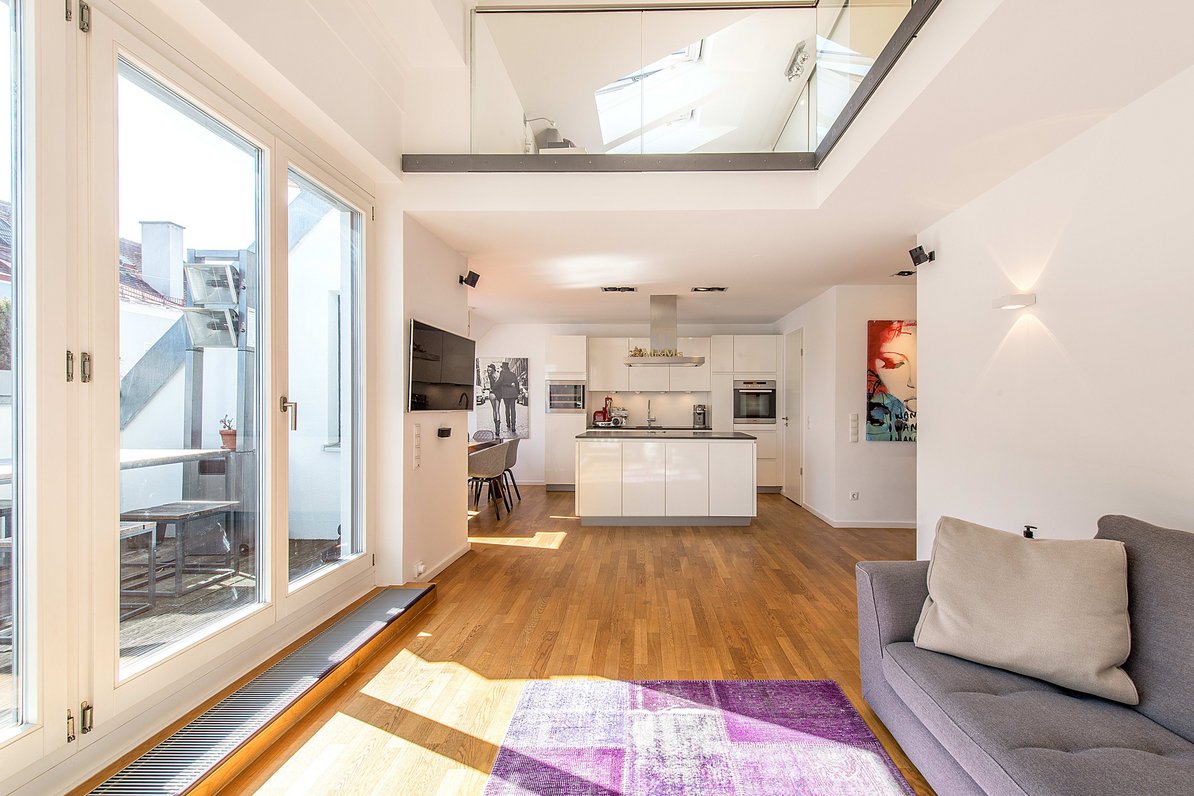 Open plan living and dining area