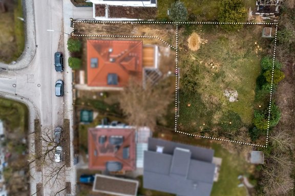 Grundstück, Grenzen angedeutet