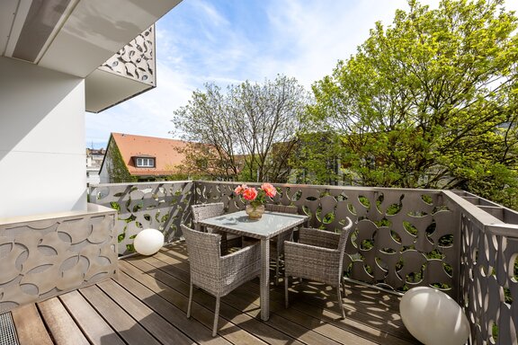 Balkon in Süd-Ost-Ausrichtung