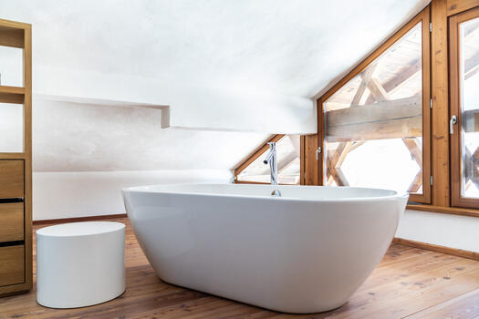 Bathroom detail in the attic