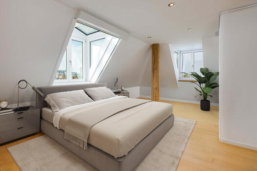Light-filled master bedroom