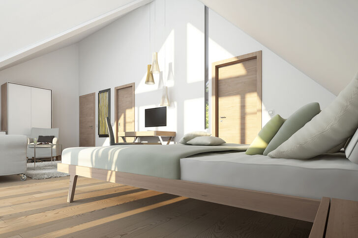 Schlafzimmer mit eigenem Duschbad
