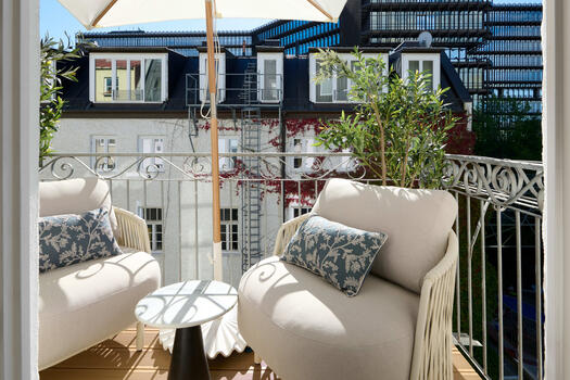 Charming balcony overlooking the inner courtyard