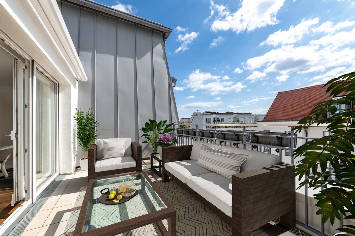Roof terrace (virtually furnished)