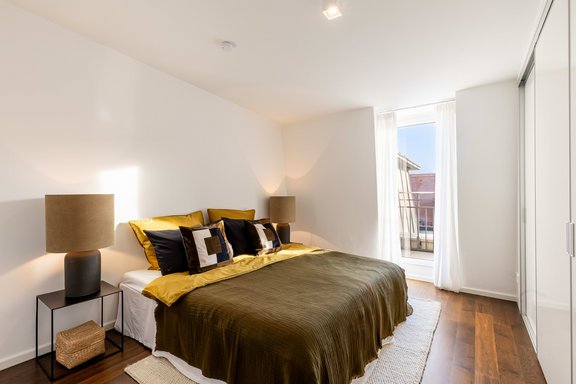 Bedroom with fitted wardrobes