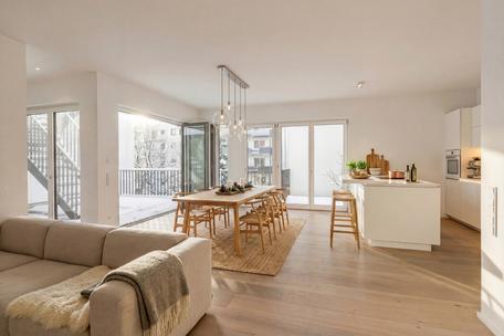 Urban living: exquisite 3-room apartment with loggia and rooftop terrace