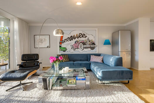 Living area with balcony