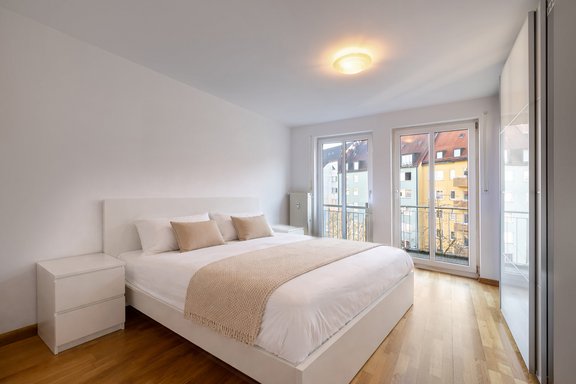 Bedroom with balcony