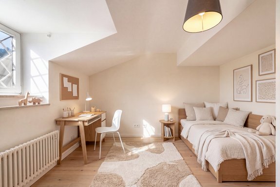 Helles Kinderzimmer (virtuell möbliert)