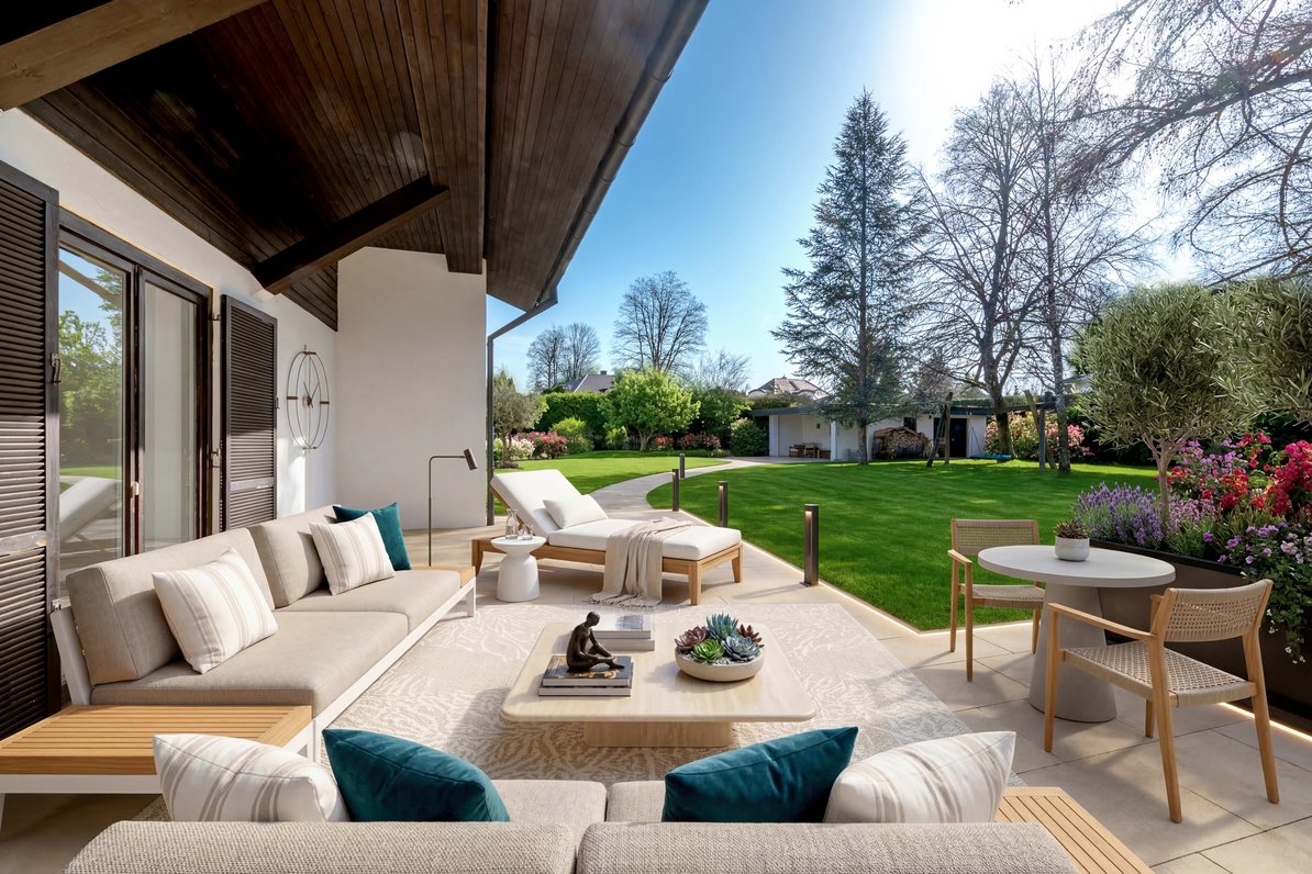 Eine perfekte Süd-Ostausrichtung zeichnet den weitläufigen Garten aus (Visualisierung)