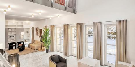 Viel Raum und Privatsphäre: Stilvolles Ensemble aus Haupt- und Gästehaus mit Traumgarten