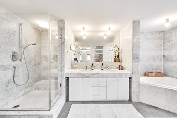 Comfortable, High-Quality Marble - Master Bathroom