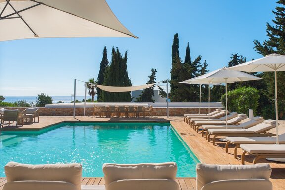 Mediterranean serenity with the sea on the horizon