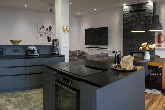 Modern kitchen with a cooking island