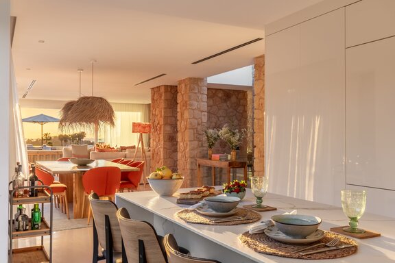 Spacious kitchen island