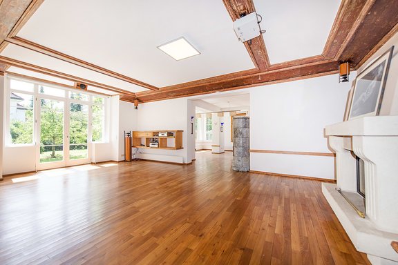 Living room with fireplace