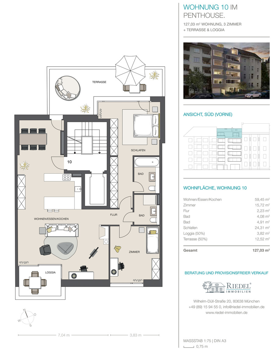 Grundriss Penthouse