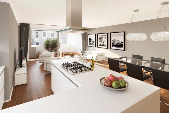 Kitchen with dining area