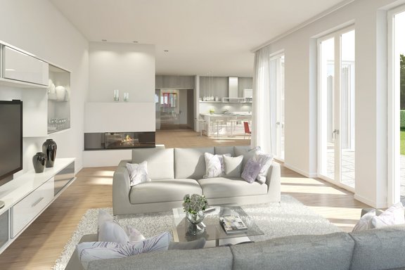 Light-filled living area (visualization)