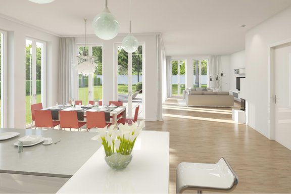 Spacious living and dining area (visualisation)