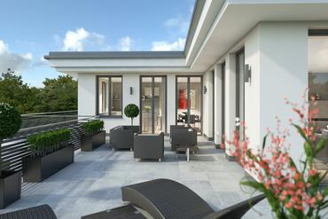 W9: Repräsentative Dachterrassenwohnung mit herrlicher Süd-/Westterrasse