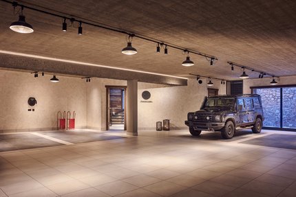 Underground garage with wallbox