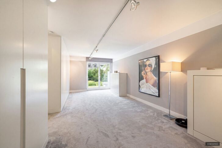 Walk-in closet with custom-built fixtures