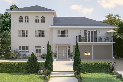 Visualisierung der straßenseitigen Hausansicht nach möglicher Renovierung