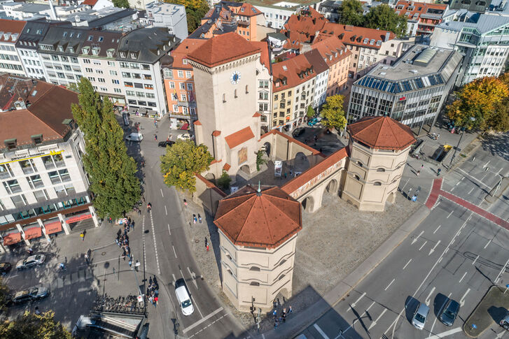 Isartor Drohnenaufnahme