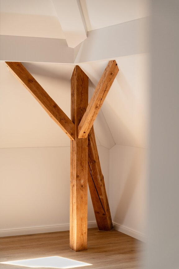 Exposed timber framing