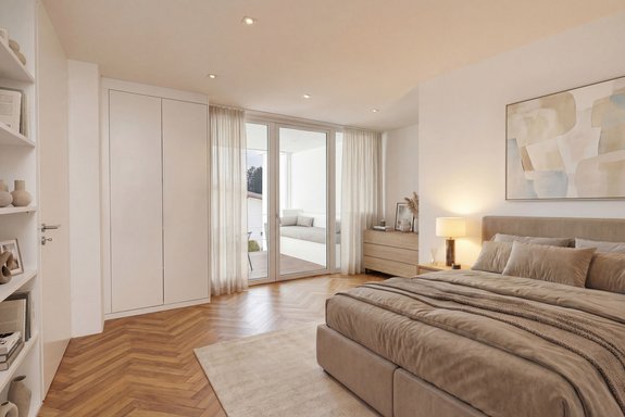 Schlafzimmer mit Loggia (Visualisierung)