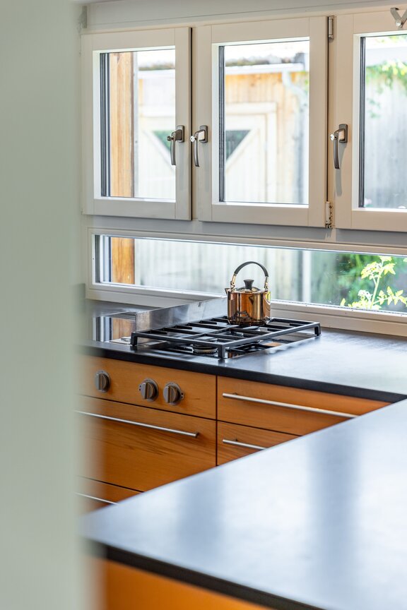 Kitchen detail with a view outside