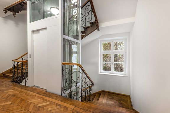 Staircase with elevator