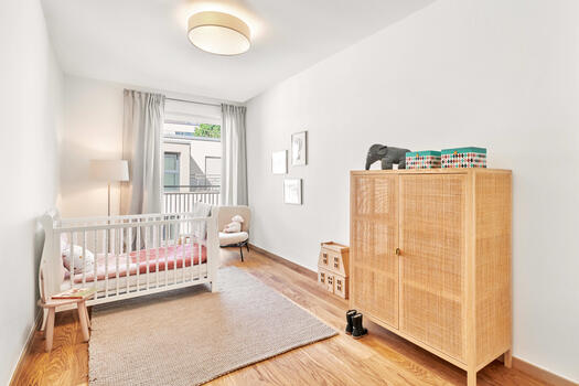 One of three bedrooms