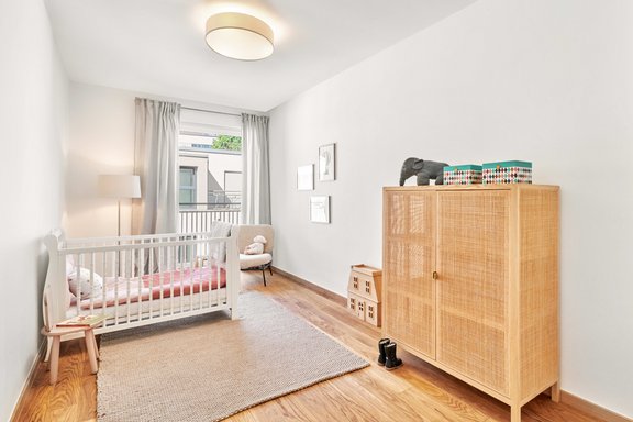 Eins von drei Schlafzimmern