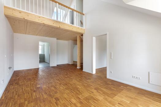 Living area with a loft level