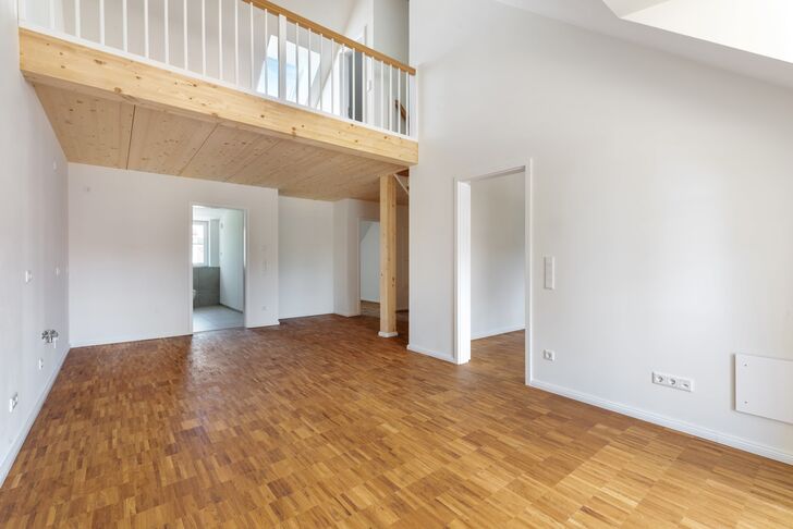 Living area with a loft level