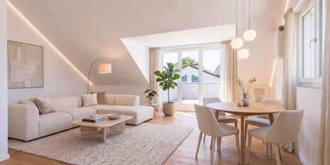 Zum Erstbezug: 3-Zimmer-Wohnung mit Dachterrasse in ruhiger Lage
