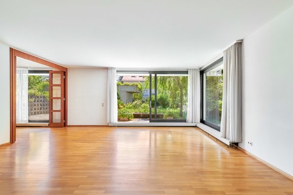 Floor to ceiling glass fronts